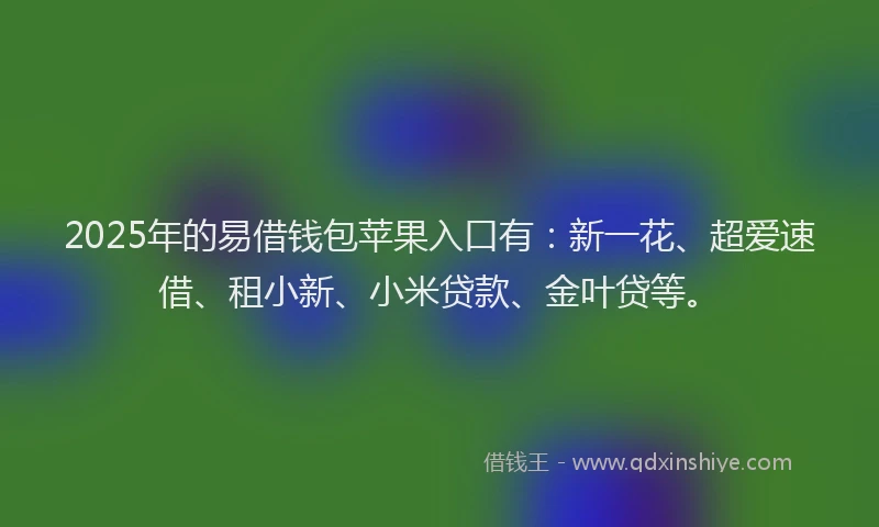 2025年的易借钱包苹果入口有：新一花、超爱速借、租小新、小米贷款、金叶贷等。