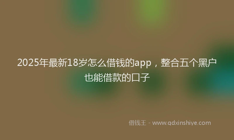 2025年最新18岁怎么借钱的app，整合五个黑户也能借款的口子