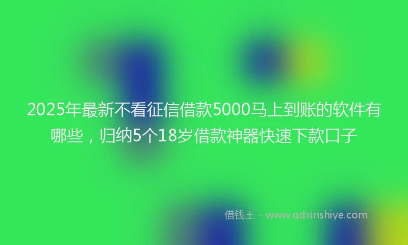 2025年最新不看征信借款5000马上到账的软件有哪些，归纳5个18岁借款神器快速下款口子