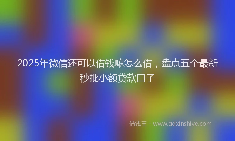 2025年微信还可以借钱嘛怎么借，盘点五个最新秒批小额贷款口子