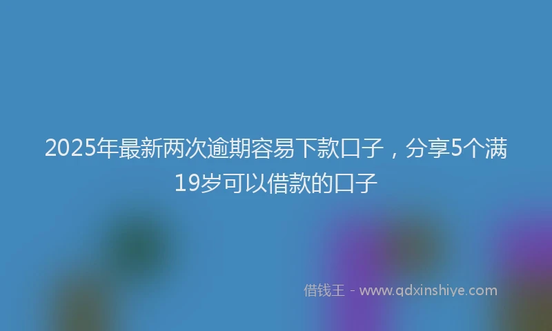 2025年最新两次逾期容易下款口子，分享5个满19岁可以借款的口子