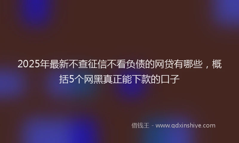 2025年最新不查征信不看负债的网贷有哪些，概括5个网黑真正能下款的口子