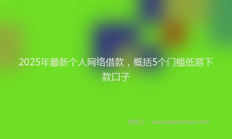 2025年最新个人网络借款，概括5个门槛低易下款口子