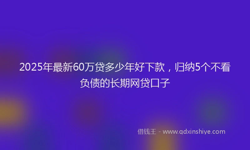2025年最新60万贷多少年好下款，归纳5个不看负债的长期网贷口子
