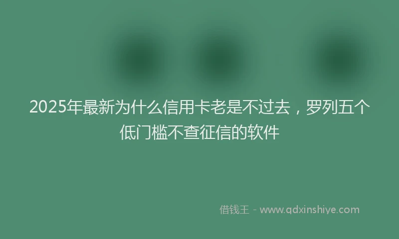 2025年最新为什么信用卡老是不过去，罗列五个低门槛不查征信的软件