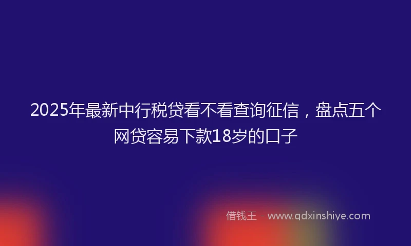 2025年最新中行税贷看不看查询征信，盘点五个网贷容易下款18岁的口子