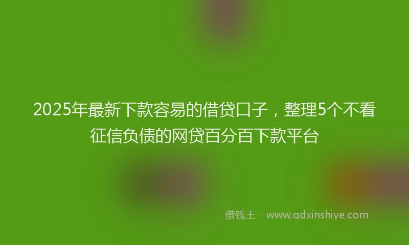 2025年最新下款容易的借贷口子，整理5个不看征信负债的网贷百分百下款平台