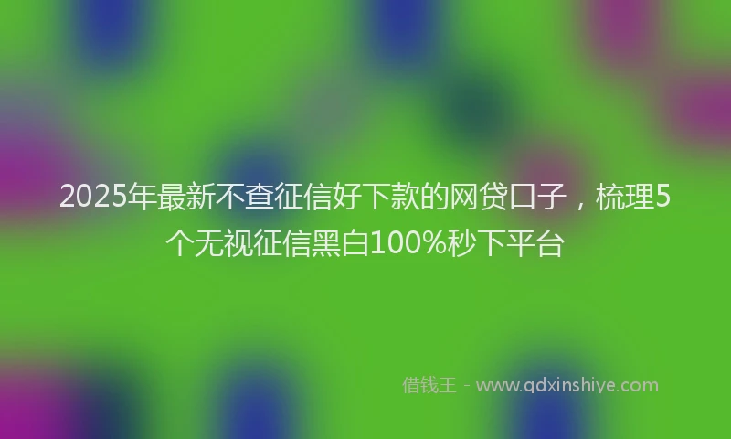 2025年最新不查征信好下款的网贷口子，梳理5个无视征信黑白100%秒下平台