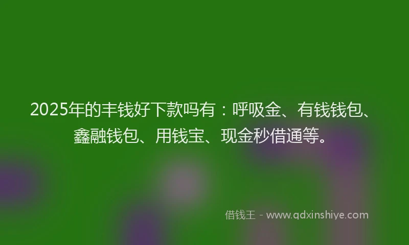 2025年的丰钱好下款吗有：呼吸金、有钱钱包、鑫融钱包、用钱宝、现金秒借通等。