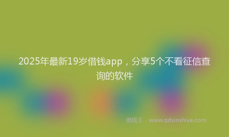 2025年最新19岁借钱app，分享5个不看征信查询的软件