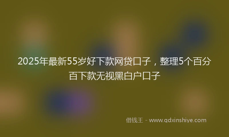 2025年最新55岁好下款网贷口子，整理5个百分百下款无视黑白户口子