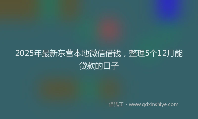 2025年最新东营本地微信借钱，整理5个12月能贷款的口子