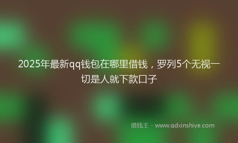 2025年最新qq钱包在哪里借钱，罗列5个无视一切是人就下款口子