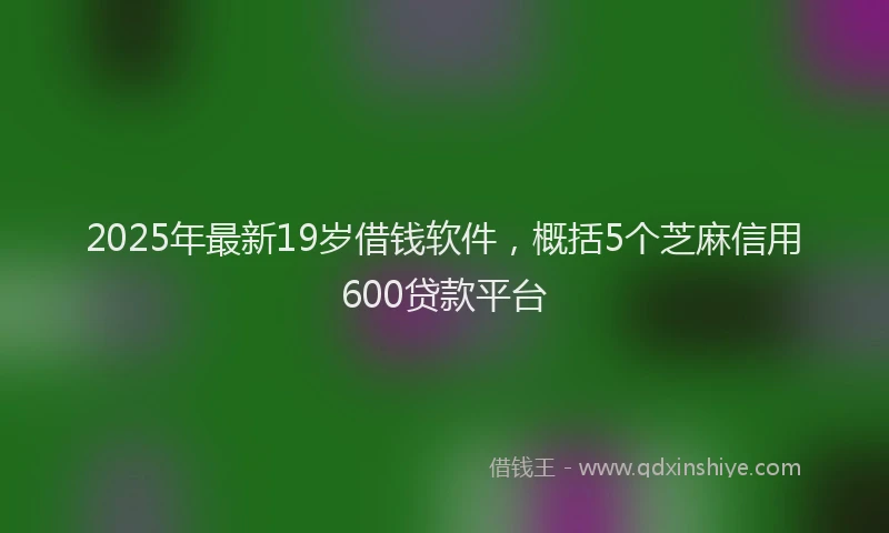 2025年最新19岁借钱软件，概括5个芝麻信用600贷款平台