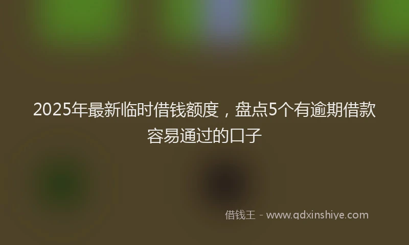 2025年最新临时借钱额度，盘点5个有逾期借款容易通过的口子