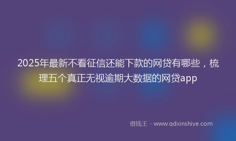 2025年最新不看征信还能下款的网贷有哪些，梳理五个真正无视逾期大数据的网贷app