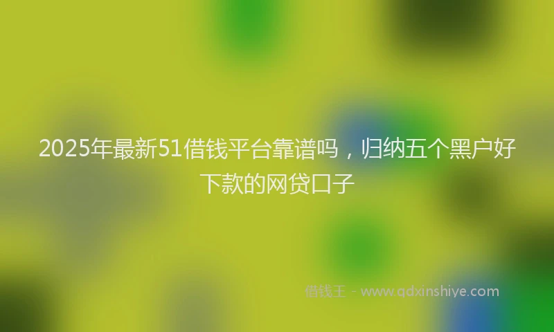 2025年最新51借钱平台靠谱吗，归纳五个黑户好下款的网贷口子