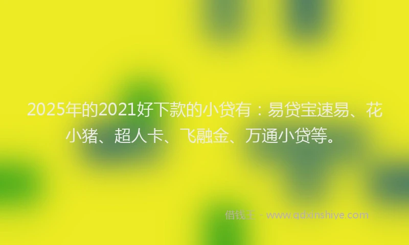 2025年的2021好下款的小贷有：易贷宝速易、花小猪、超人卡、飞融金、万通小贷等。