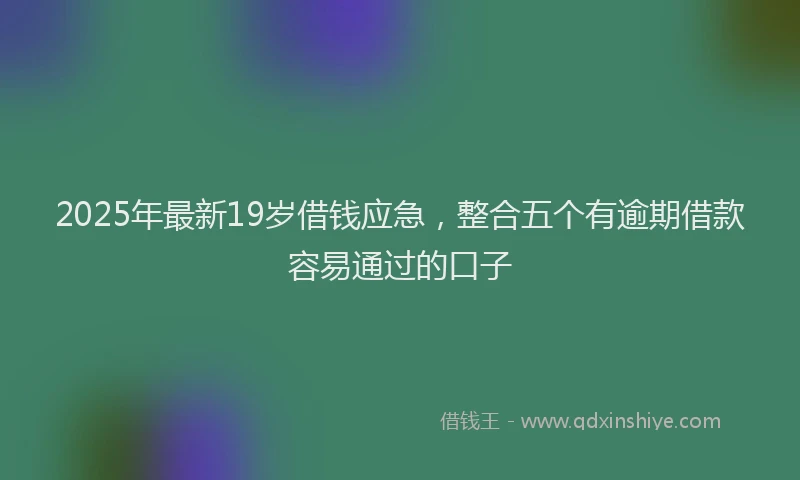 2025年最新19岁借钱应急，整合五个有逾期借款容易通过的口子