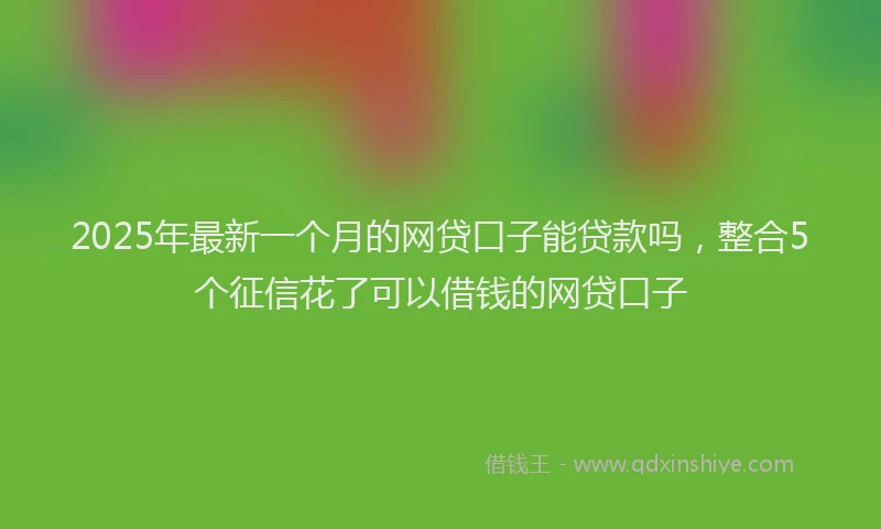 2025年最新一个月的网贷口子能贷款吗，整合5个征信花了可以借钱的网贷口子