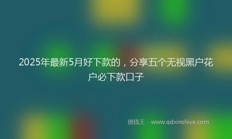 2025年最新5月好下款的，分享五个无视黑户花户必下款口子