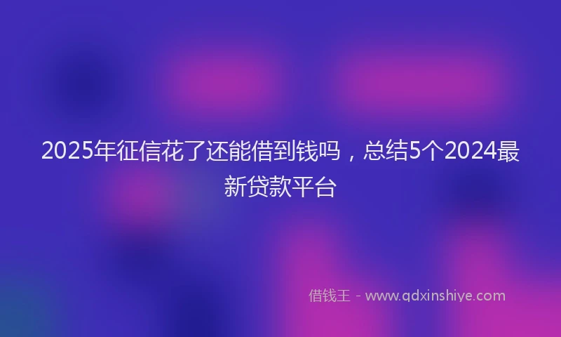 2025年征信花了还能借到钱吗，总结5个2024最新贷款平台