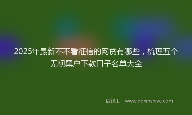 2025年最新不不看征信的网贷有哪些，梳理五个无视黑户下款口子名单大全