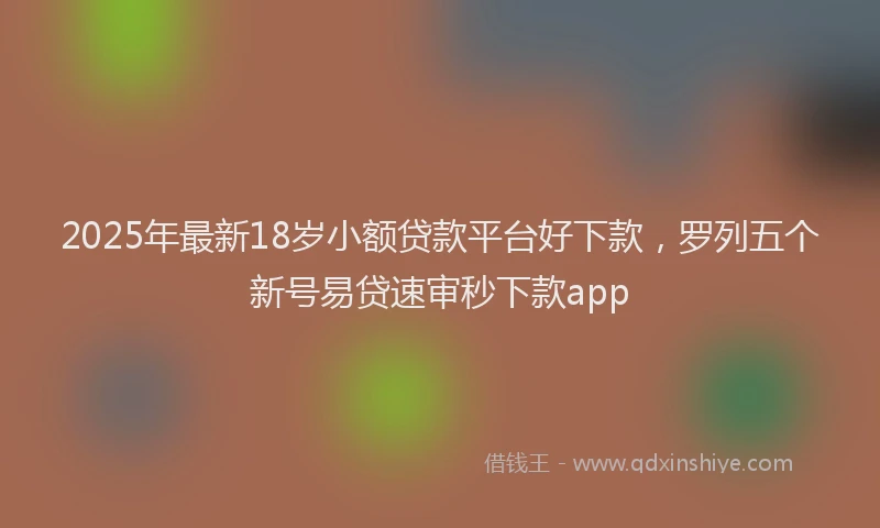 2025年最新18岁小额贷款平台好下款，罗列五个新号易贷速审秒下款app