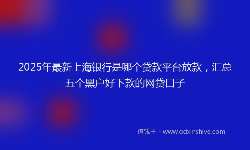 2025年最新上海银行是哪个贷款平台放款，汇总五个黑户好下款的网贷口子