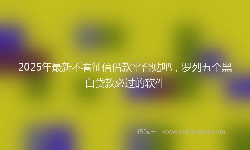 2025年最新不看征信借款平台贴吧，罗列五个黑白贷款必过的软件