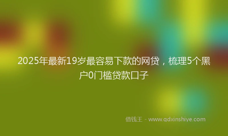 2025年最新19岁最容易下款的网贷，梳理5个黑户0门槛贷款口子