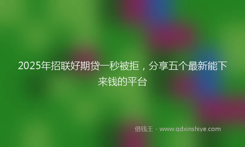 2025年招联好期贷一秒被拒，分享五个最新能下来钱的平台