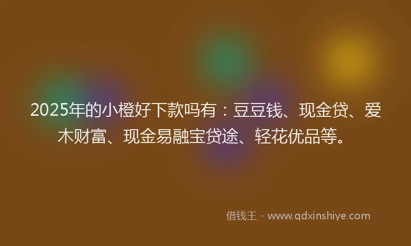 2025年的小橙好下款吗有：豆豆钱、现金贷、爱木财富、现金易融宝贷途、轻花优品等。