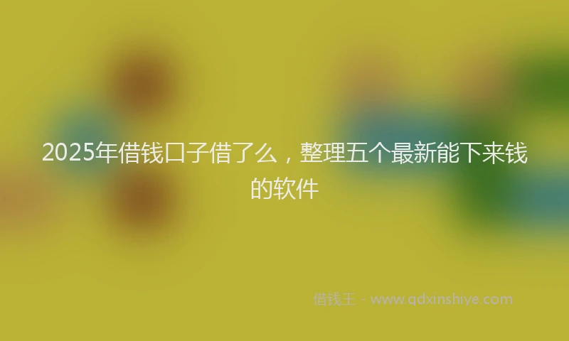 2025年借钱口子借了么，整理五个最新能下来钱的软件
