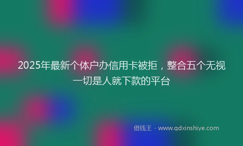 2025年最新个体户办信用卡被拒，整合五个无视一切是人就下款的平台