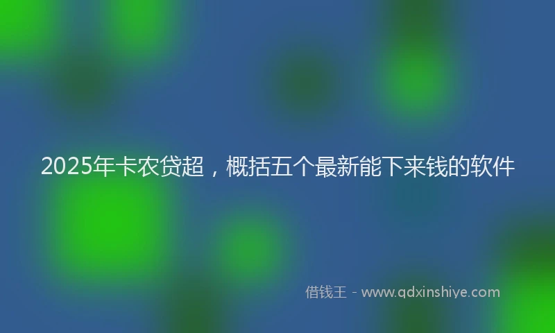 2025年卡农贷超，概括五个最新能下来钱的软件