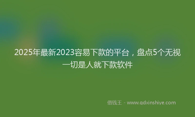2025年最新2023容易下款的平台，盘点5个无视一切是人就下款软件
