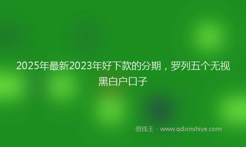 2025年最新2023年好下款的分期，罗列五个无视黑白户口子