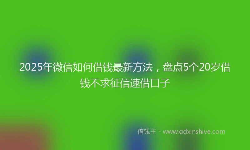2025年微信如何借钱最新方法，盘点5个20岁借钱不求征信速借口子
