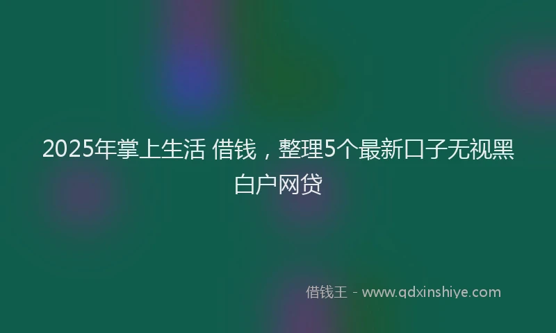 2025年掌上生活 借钱，整理5个最新口子无视黑白户网贷