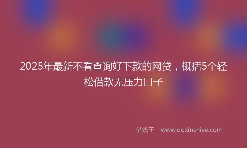 2025年最新不看查询好下款的网贷，概括5个轻松借款无压力口子