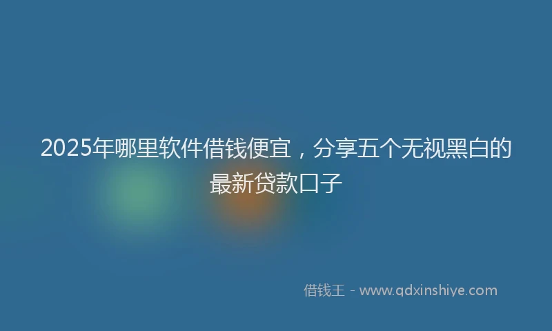 2025年哪里软件借钱便宜，分享五个无视黑白的最新贷款口子