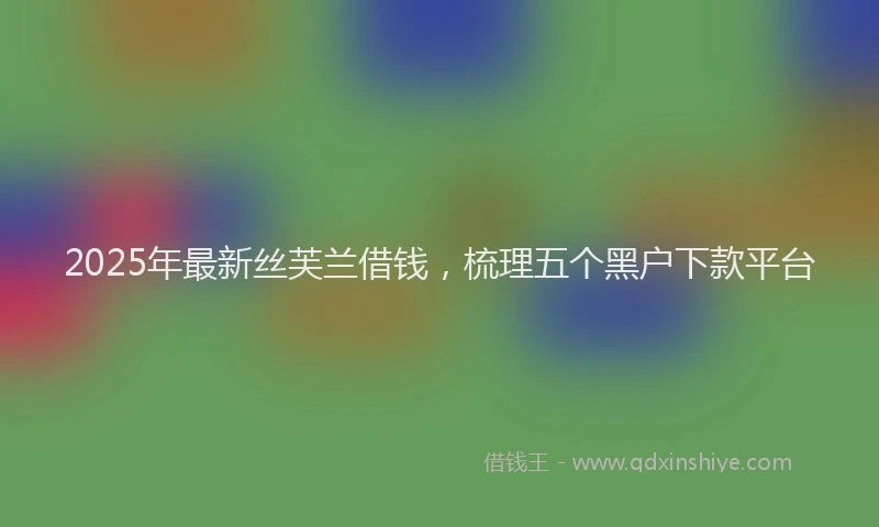 2025年最新丝芙兰借钱，梳理五个黑户下款平台