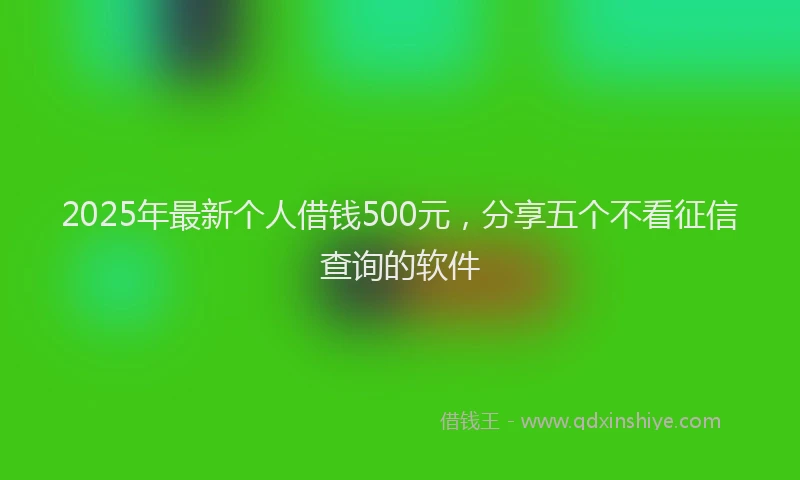 2025年最新个人借钱500元，分享五个不看征信查询的软件