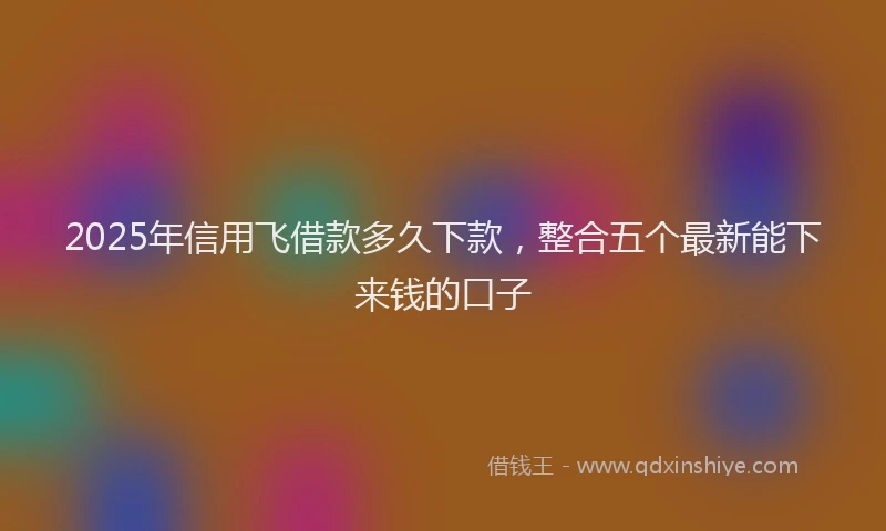 2025年信用飞借款多久下款，整合五个最新能下来钱的口子