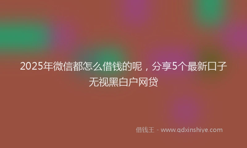 2025年微信都怎么借钱的呢，分享5个最新口子无视黑白户网贷