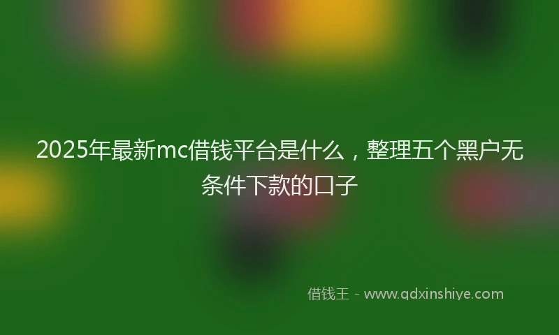 2025年最新mc借钱平台是什么，整理五个黑户无条件下款的口子