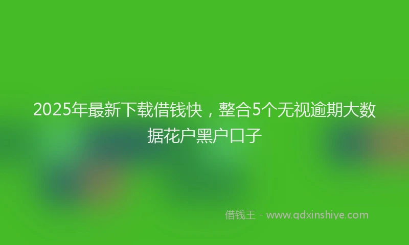 2025年最新下载借钱快，整合5个无视逾期大数据花户黑户口子