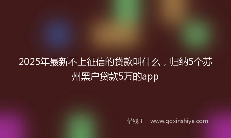 2025年最新不上征信的贷款叫什么，归纳5个苏州黑户贷款5万的app