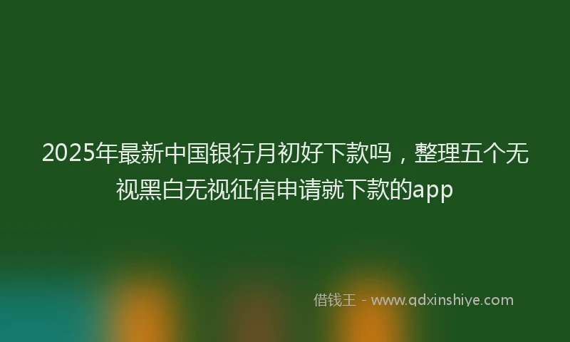 2025年最新中国银行月初好下款吗，整理五个无视黑白无视征信申请就下款的app